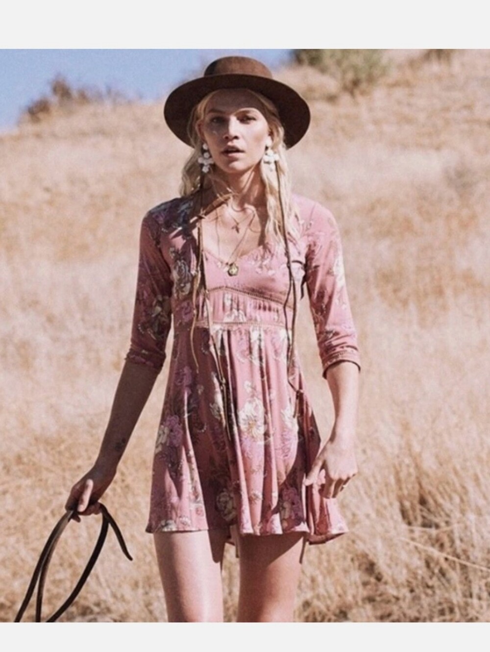 Spell & The Gypsy Pink Floral Babydoll Dress